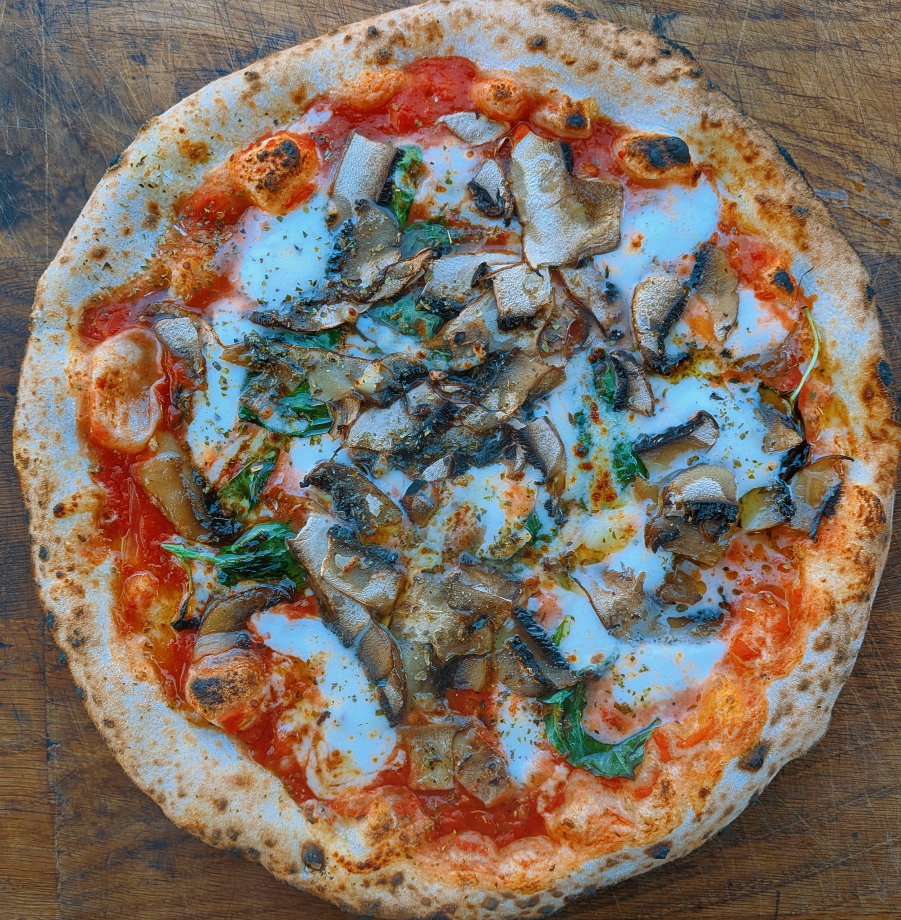 Wood Fired Portobello Vegetarian Pizza